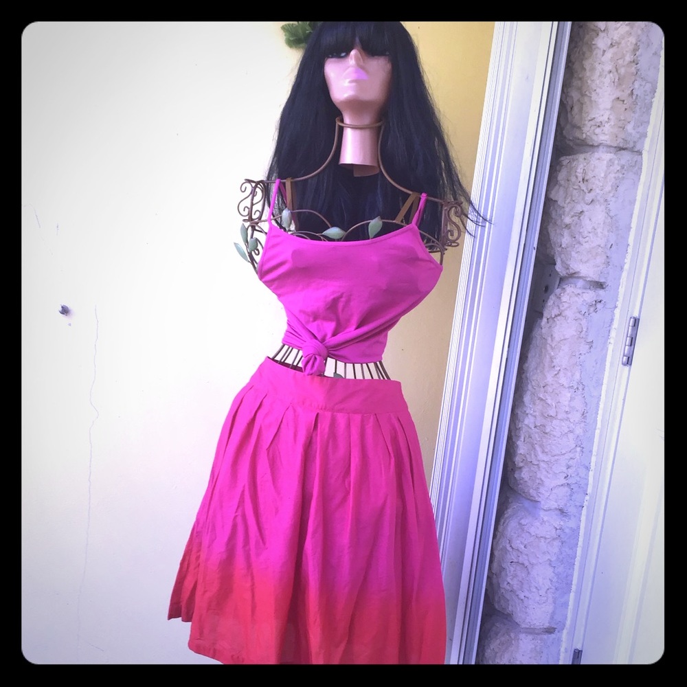 H&M pink and red ombré a-line skirt. - Picture 1 of 5